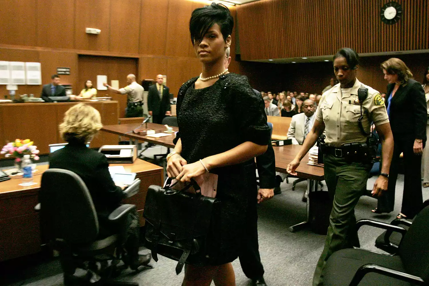 Rihanna leaving a trial case