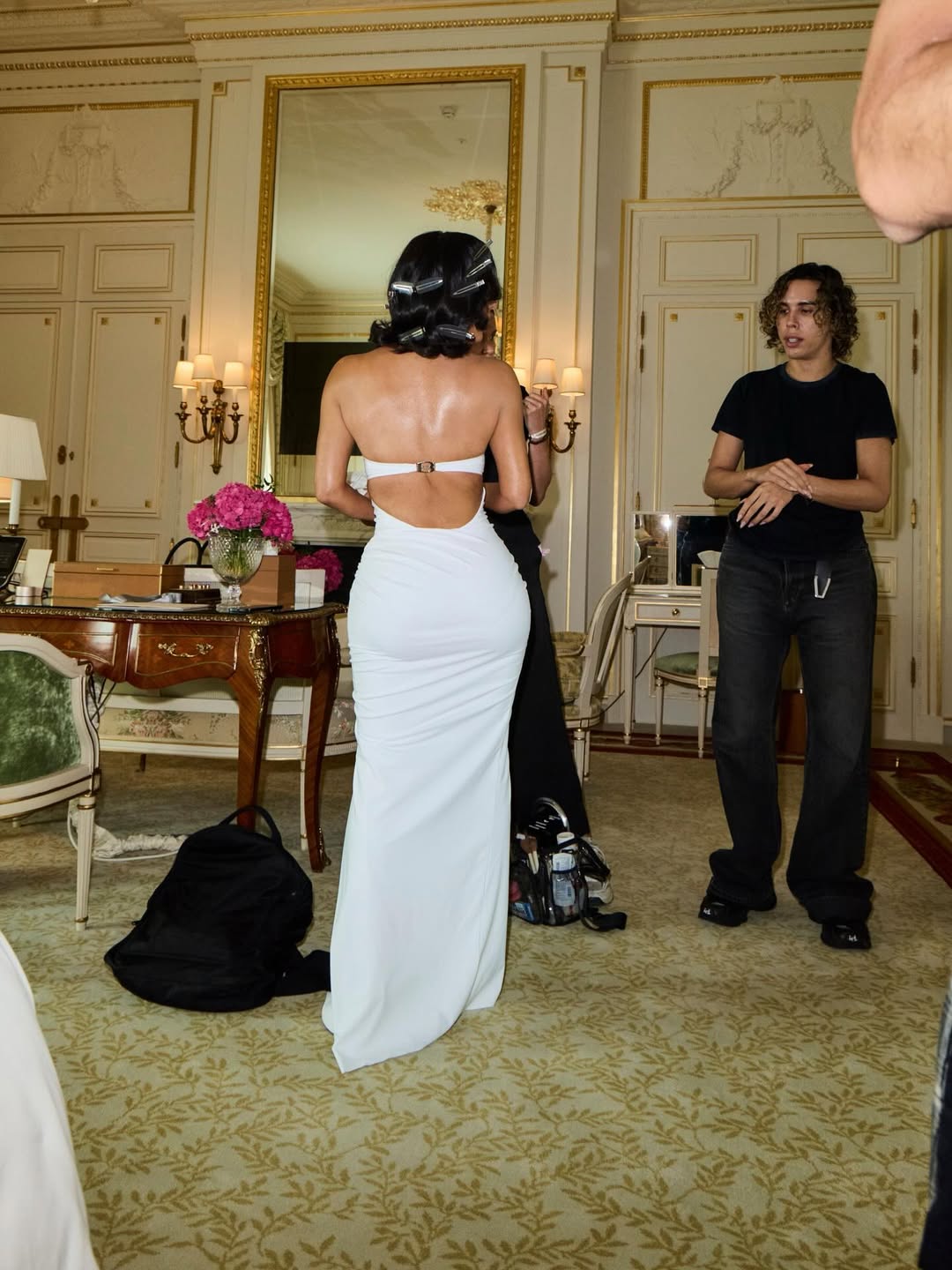 The back of the gown had a delicate strap that wasn't just elegant but different.