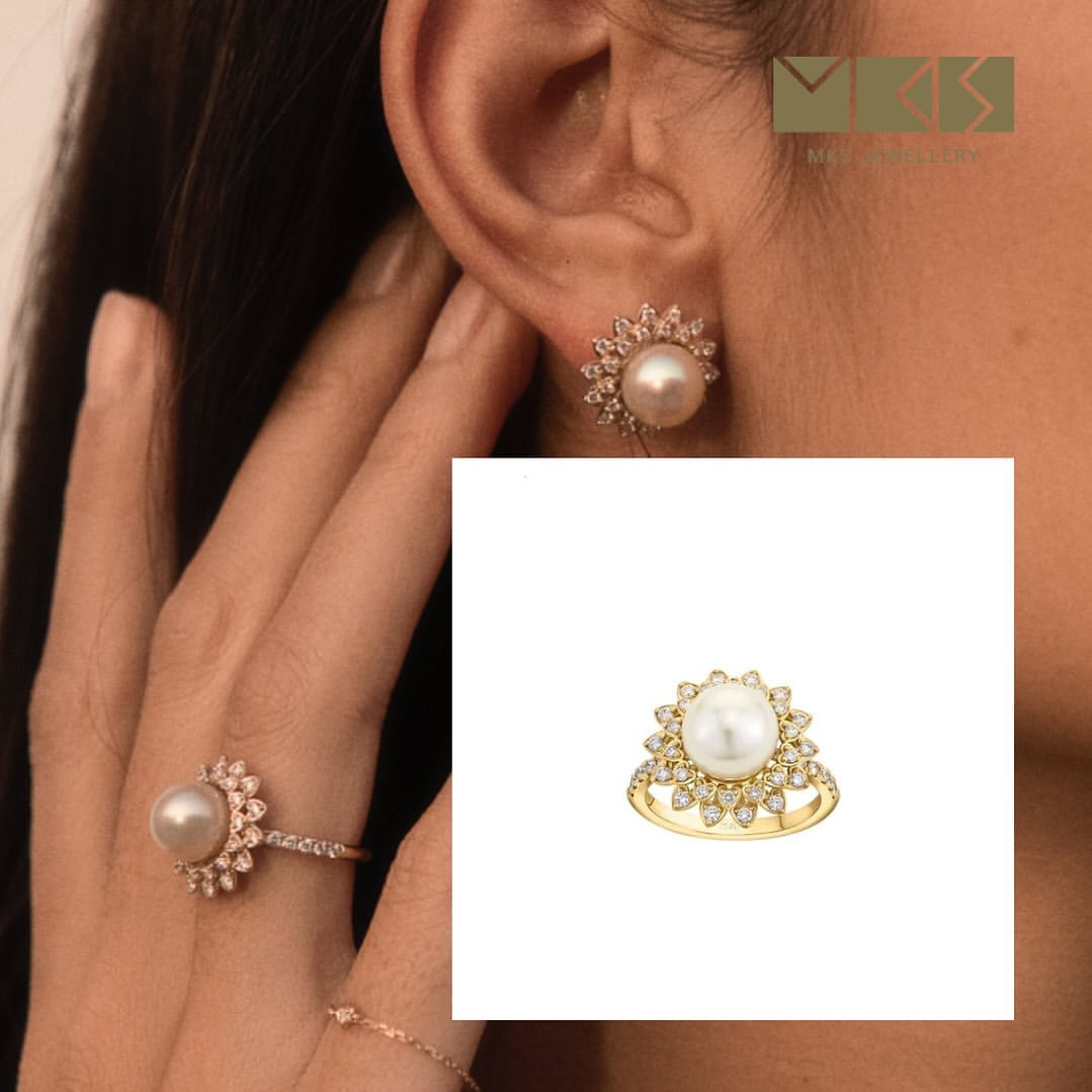 Timeless Heart Ring Adorned by Emirati Pearl by MKS Jewellery