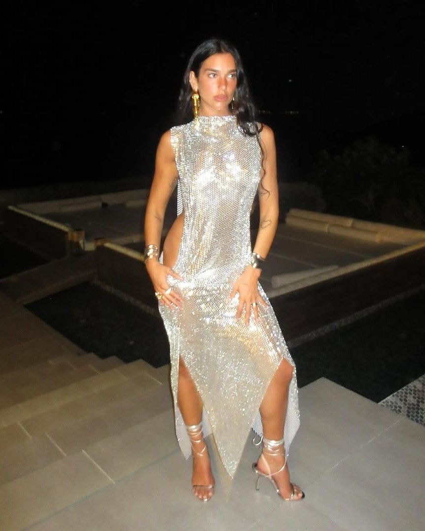 Dua Lipa's dress for her 30th birthday.