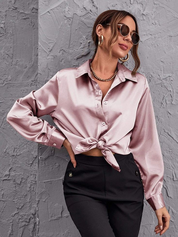 Knotted Style Button-down Shirt @Pinterest